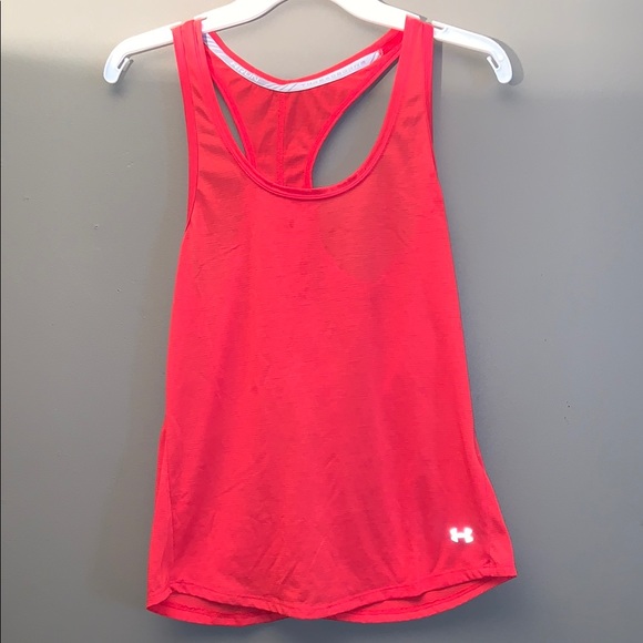 Under Armour Tops - Under Armour Orange Racerback Run Tank Top - Size Small